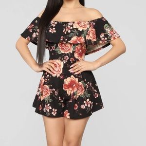 In My Feelings Romper - Black Floral
